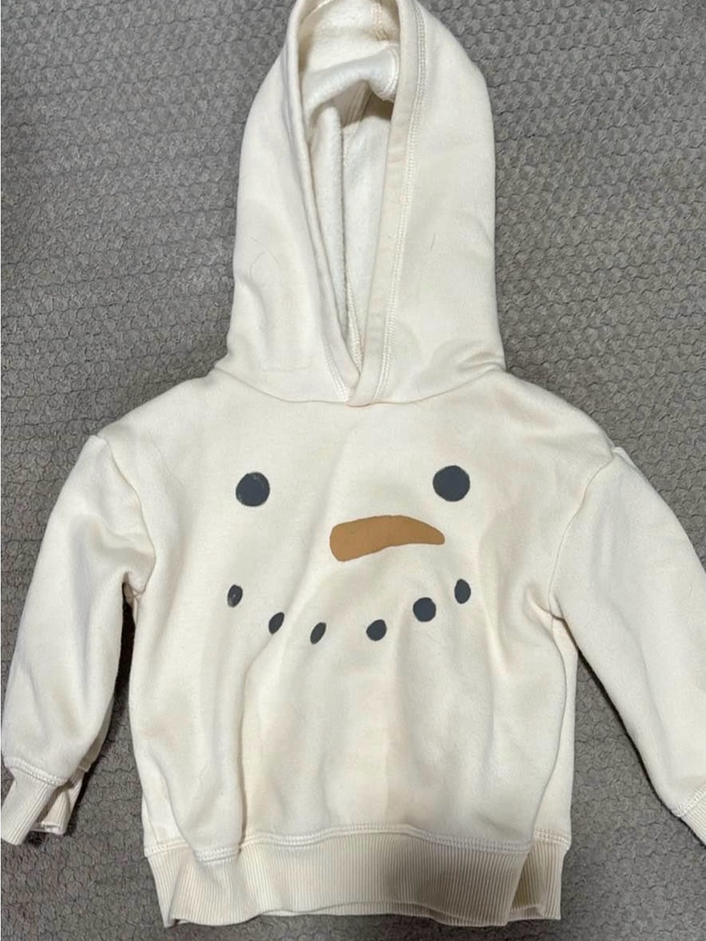Little co Cream Hoodie with snowman face